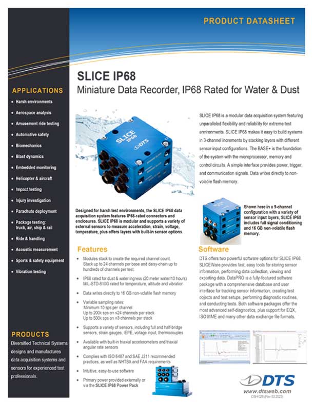 DTS SLICE IP68 Data Acquisition System Data Sheet