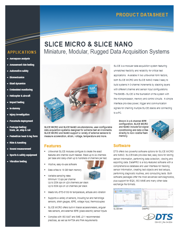DTS SLICE NANO AND SLICE MICRO Datasheet Thumbnail Preview